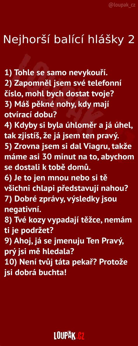 balící hlášky trapné|TOP 25: Nejlepší balící hlášky, které fungují